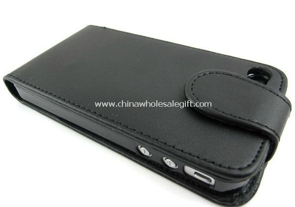 Schwarz Flip Leder Case für iphone4 4 s