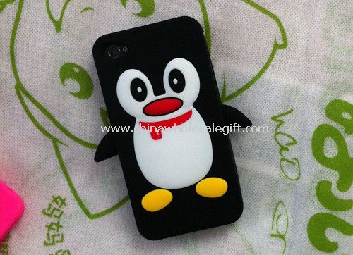 10 kit bundle morbido Silicone pinguino pelle caso Cove per iPhone 4