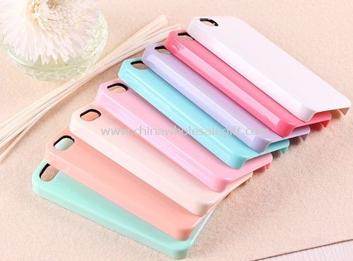 Warna-warni es krim halus Case kembali Cover untuk iPhone 4