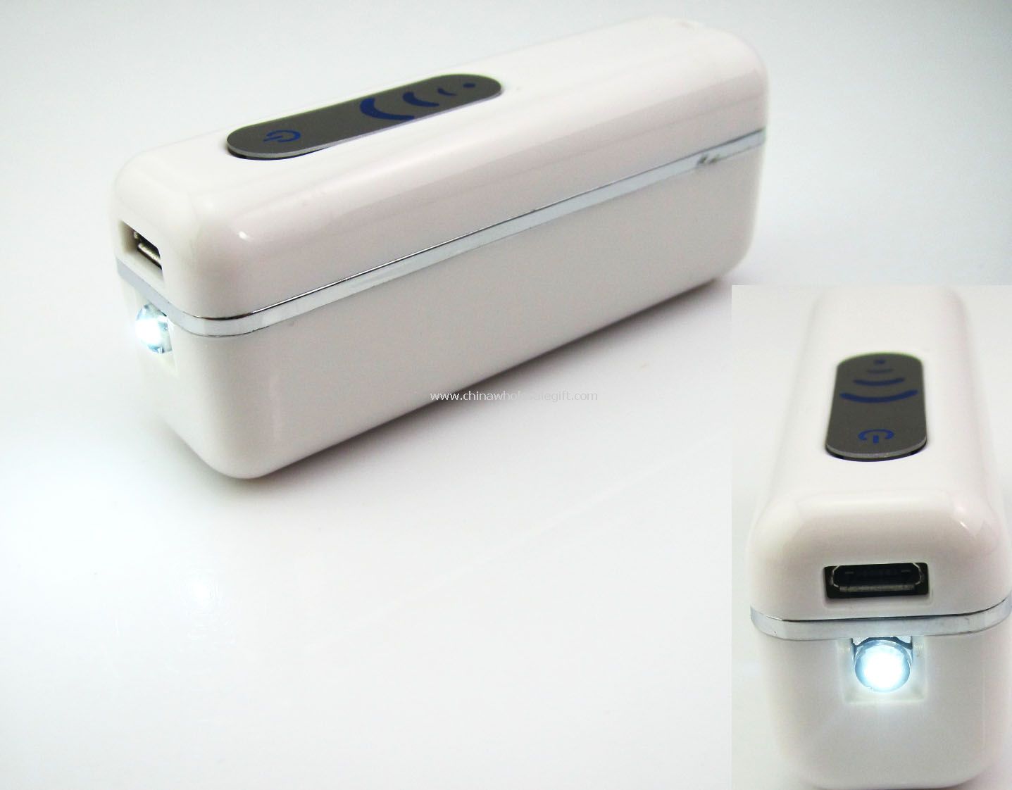 Universal USB poder banco 2800mah com diodo emissor de luz