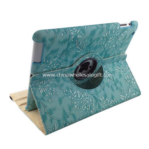 360 rotating magnetic flowers leather smart cover for ipad3