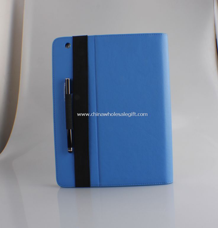Polyurethane Smart Cover stand with pen strap for ipad2/3