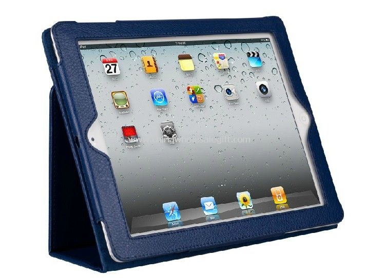 simple leather stand case for apple ipad2/3