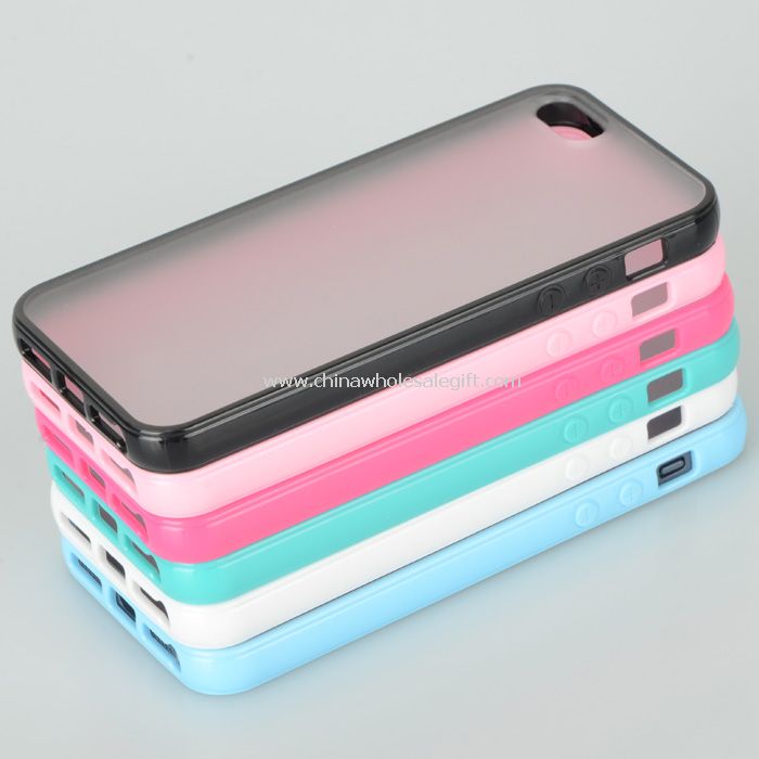 Warna-warni lembut kembali kasus plastik cocok untuk iPhone 5