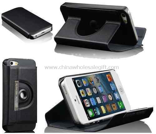 iPhone5 360 rotating smart leather stand flip case