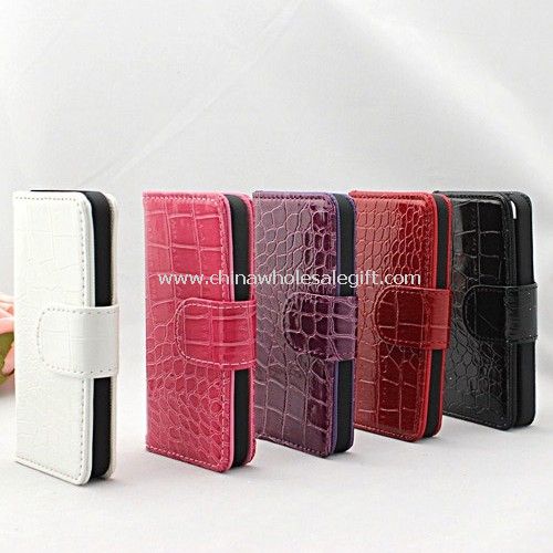 iPhone5 crocodile flip leather case with credit card slot
