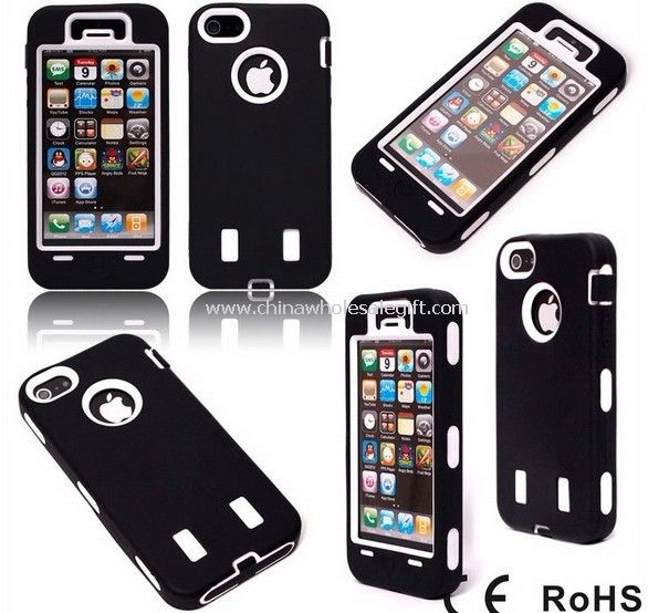 iPhone5 wytrzymałe gumowe hybrydowy wysokiej wpływ Hard Case