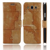 Luxury Map Leather Stand Case for Samsung Galaxy S3 I9300 images