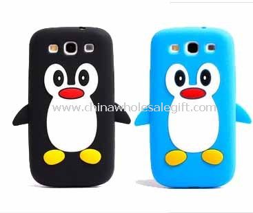 Penguen silikon yumuşak geri dava için Samsung Galaxy S3 i9300