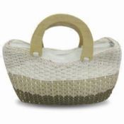 Crocheted Handbag with Wooden Handle images