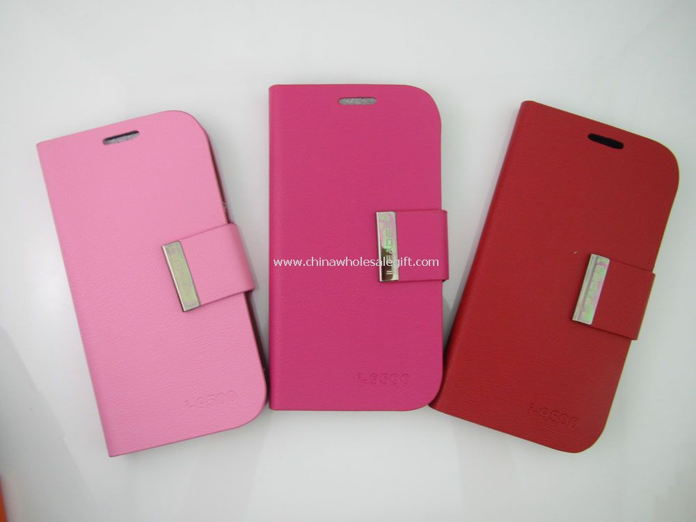 Samsung Galaxy S4 için cüzdan manyetik PU deri Stand Case deri