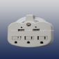 3-outlet strømadapter med LED lys & USB Outlet small picture