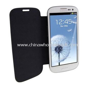 Black Flip Cover cuero caso para Samsung Galaxy S3 i9300