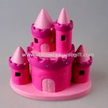 Keramisk varme rosa Castle Money Bank images