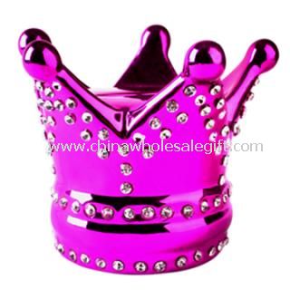 Crystal Money Bank Pink Color Crown Design