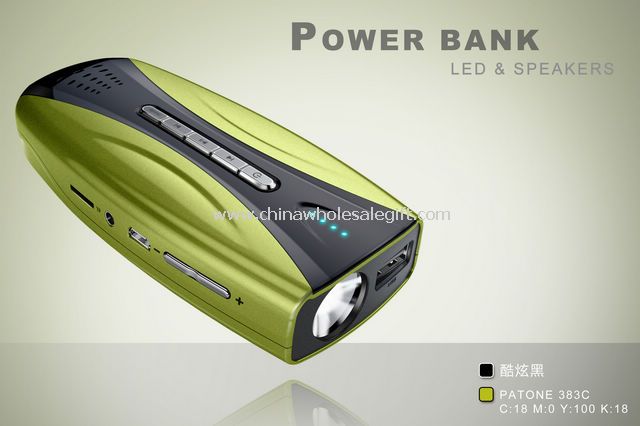 Power pankin mp3 kaiutin FM radion ja LED-taskulamppu