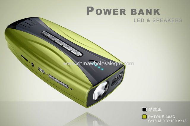 poder banco mp3 altavoz FM radion y linterna LED