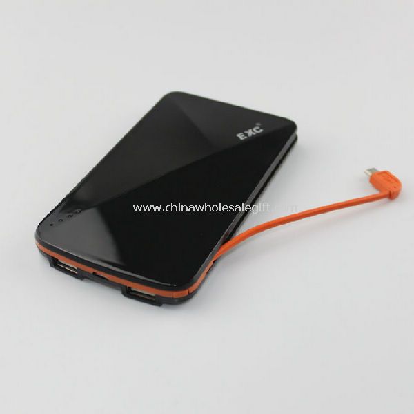 7000mA power bank with Micro USB jack dual USB output