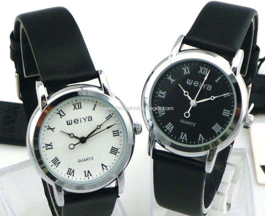 Leather band lover watch