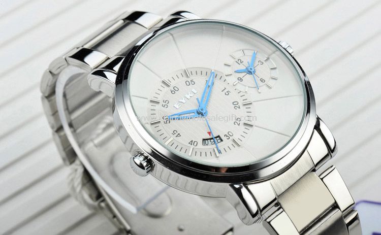 Men watch with calendar