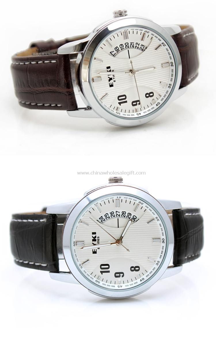 Leather band lover watch
