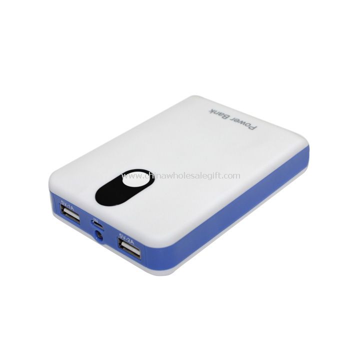High capacity dual USB mobile power bank 10400mah with LED torch