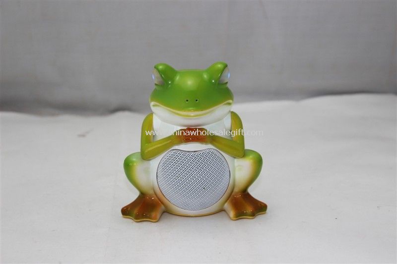 Frog style mini speaker with LED light Support FM