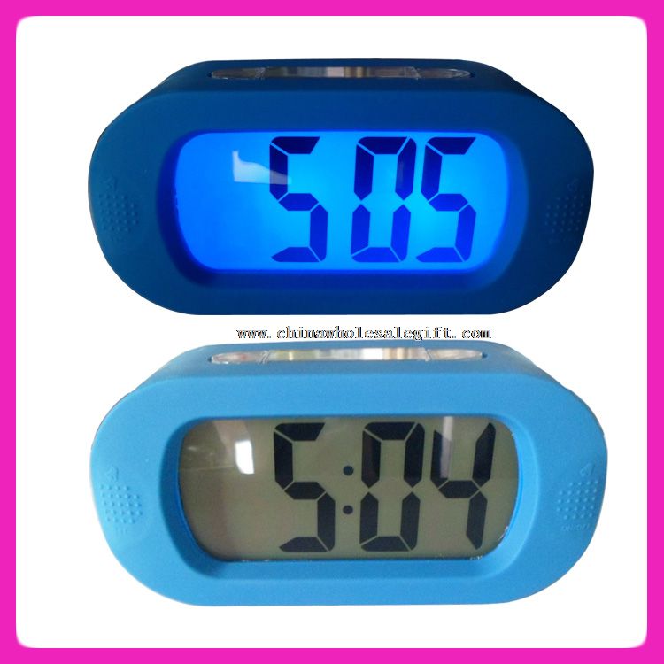 Large LCD backlight silicone alarm clock