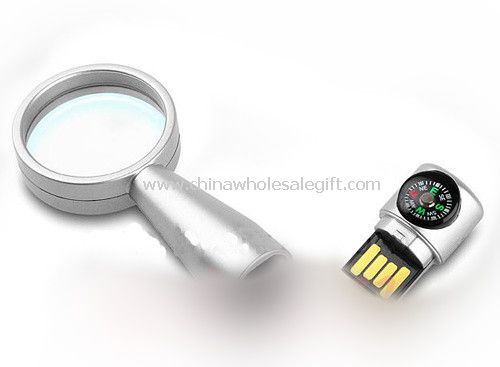 4GB USB Flash drive dengan kaca pembesar dan Compass