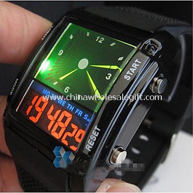 Mody zaprojektowane LED analogowy i cyfrowy zegarek Unisex