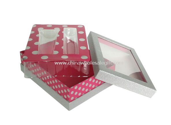 Barevný box s PVC okno pro kosmetická taštička