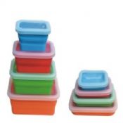 Collapsible silicone lunch box set of 4 images