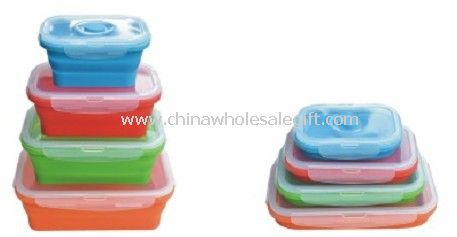 SILICONE collapsible lunch box with pp lid