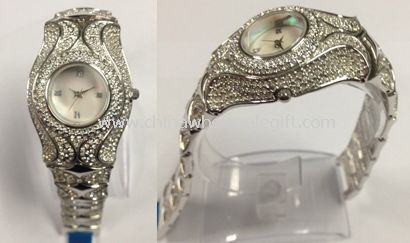 Silver diamond watch