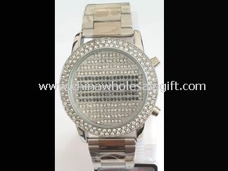 Metalowy zegarek LED kryształ