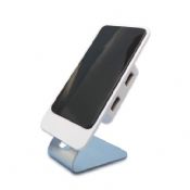 Rotating steel 4 port USB hub with phone holder images