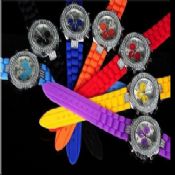 Relógio de silicone colorido de cristal images