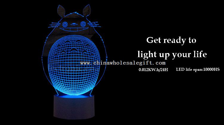 3D led night pequeno de lâmpada
