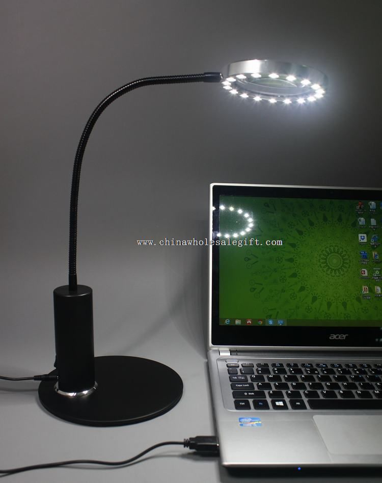 4 x Forstørrelsesglas fleksible LED lampe