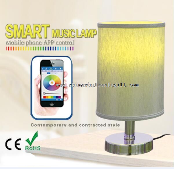 Arabic style fabric shade table lamp with bluetooth speaker