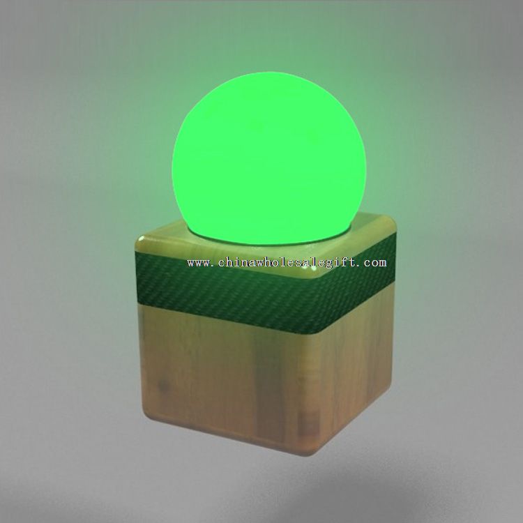 Bluetooth lampu suasana kecil kayu