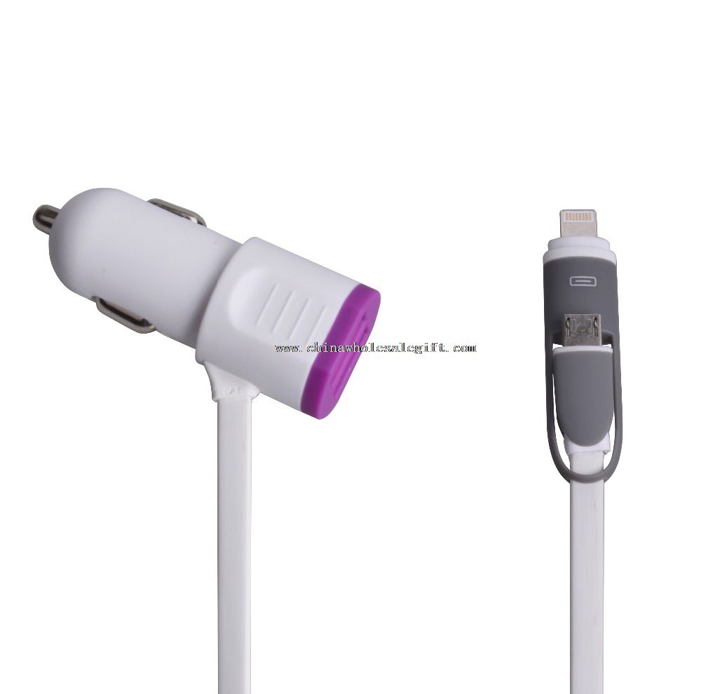 Car charger dual usb cable
