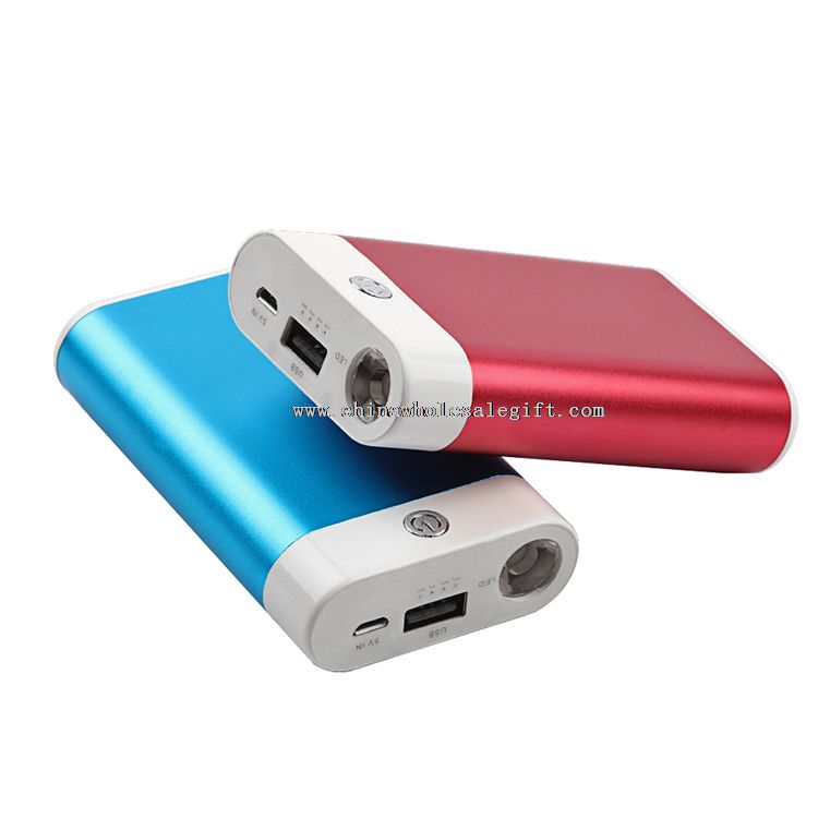 Colorful aluminum led torch power bank