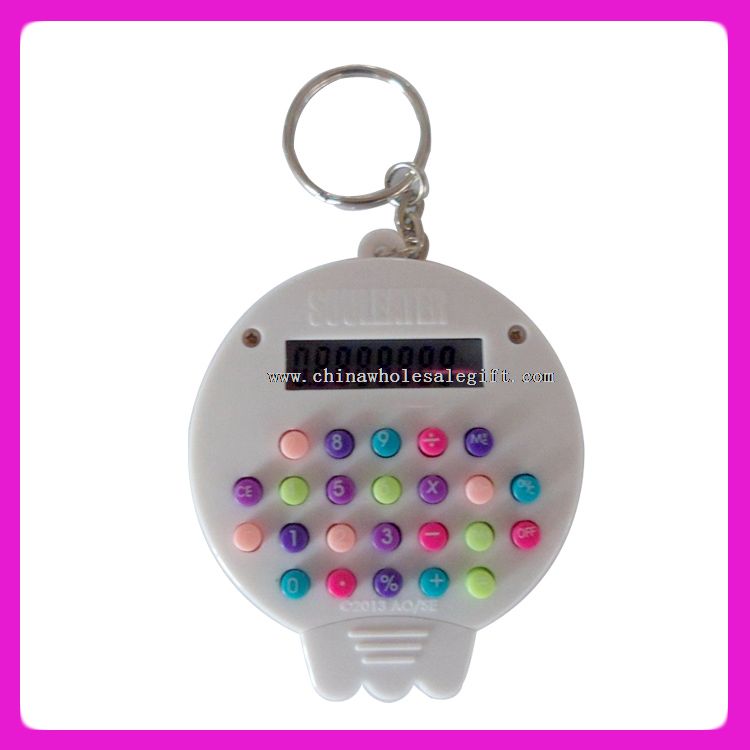 Colorful keyboard keychain electronic fancy skull calculator