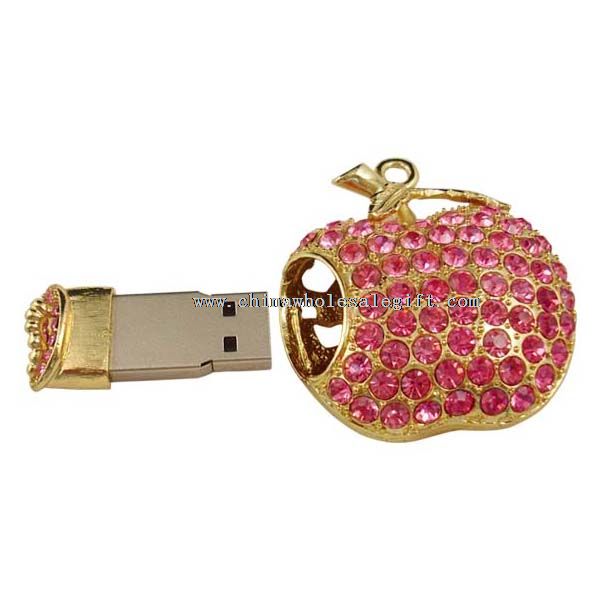 Özel güzel elma şekil USB birden parlamak götürmek