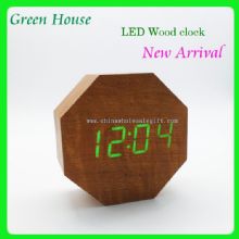 Wooden led digital alarm clock images