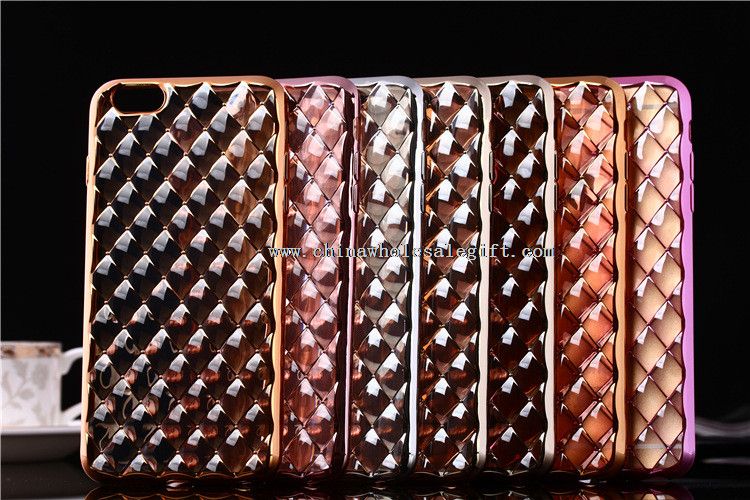 Lattice pattern metalized PC kickstand phone cases