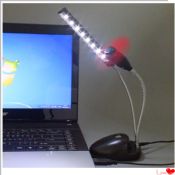 Luz de LED 2 em 1 USB preto com ventilador images