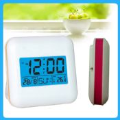 Blue LED backlight mini forecast weather station table clock images