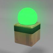 Bluetooth-lille atmosfære lampe med træ base images